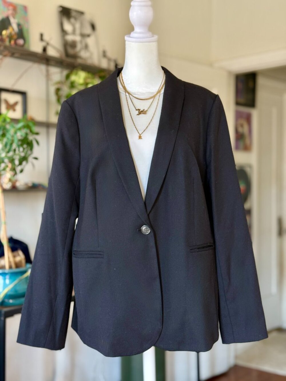 J. Crew Parke blazer in wool flannel | Black (Size 16)